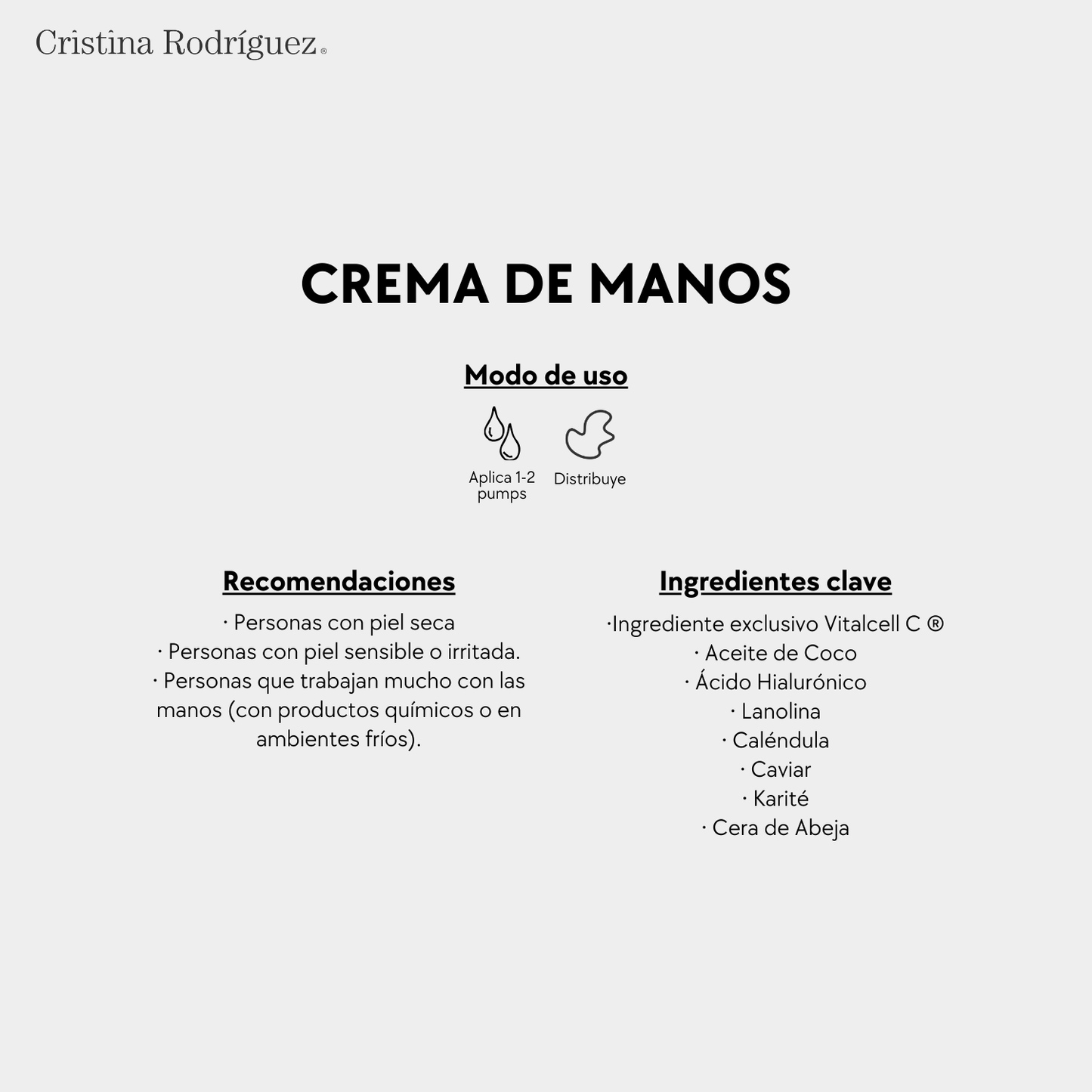 Crema para Manos con Orquídea, Caviar & Ácido Hialurónico