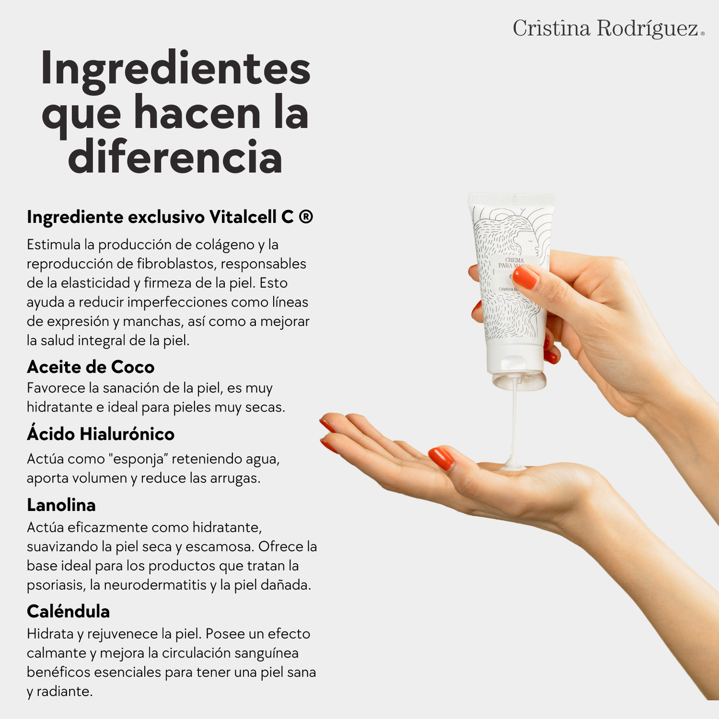 Crema para Manos con Orquídea, Caviar & Ácido Hialurónico