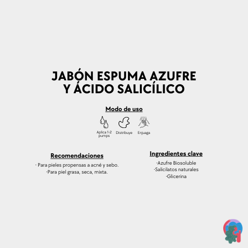 Jabón Facial Espuma con Azufre & Ácido Salicílico