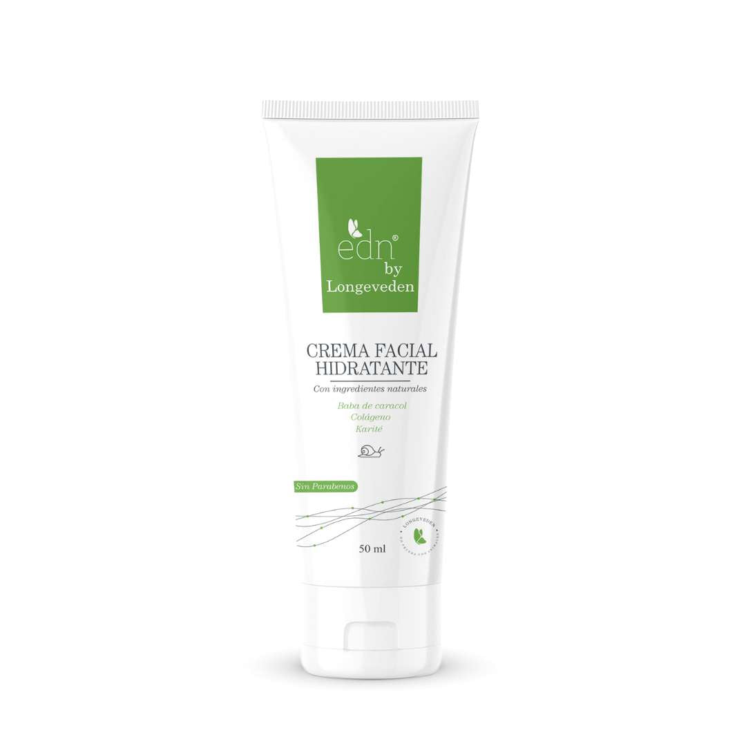 EDN by Longeveden - Crema Facial Hidratante con Baba de Caracol, Colágeno & Karité