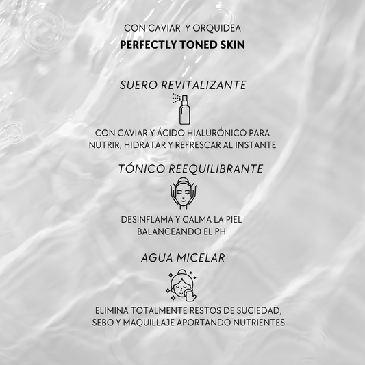 Kit de Suero Facial, Tonico Reequilibrante y Agua Micelar