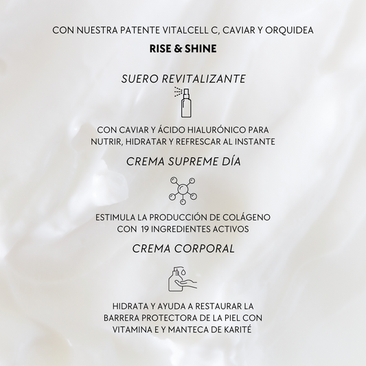 Kit de Crema Corporal, Crema Facial de Día Supreme y Suero Facial